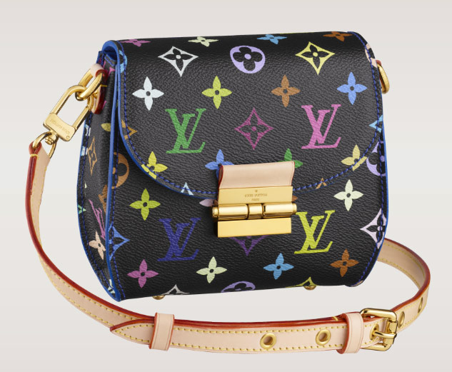 RARE Gorgeous Authentic Louis Vuitton Black Multicolor Heartbreaker Bag  w/Strap