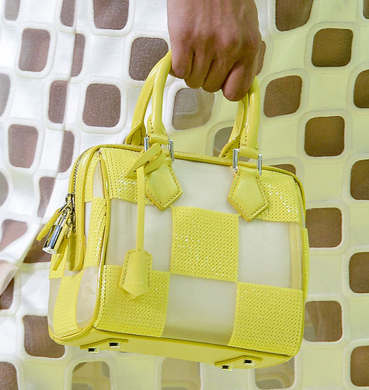 Shop Louis Vuitton Spring 2013 Runway Yellow/White Mosaic Leather