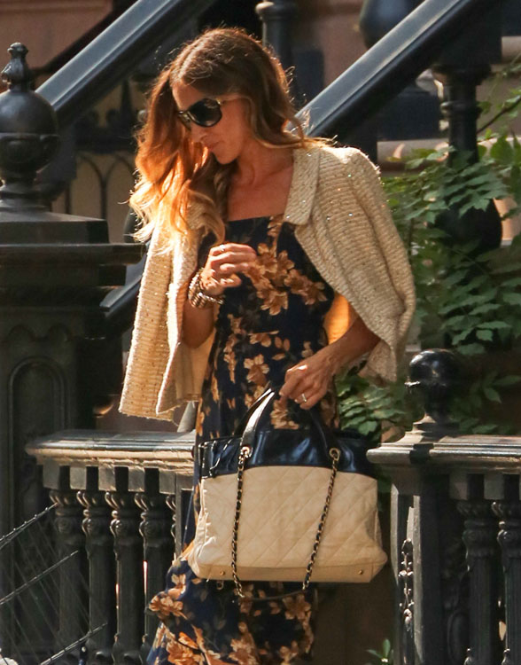 Sarah Jessica Parker carries Chanel, Rochas and a boatload of Louis Vuitton  luggage - PurseBlog