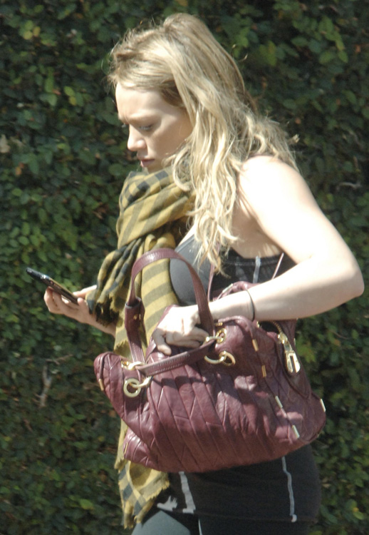 Hilary Duff Uses Goyard as a Baby Bag - PurseBlog