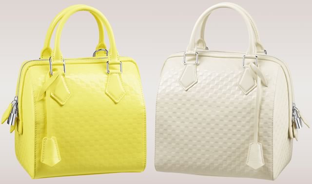 Louis+Vuitton+Speedy+Cube+Shoulder+Bag+Yellow+Leather+Damier+Facette for  sale online