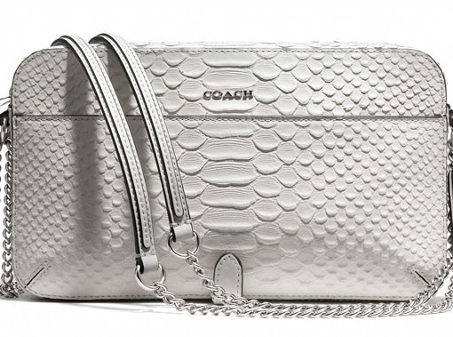 Coach Metallic Signature Embossed Leather Camera Bag