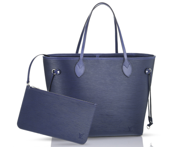 Louis Vuitton Neverfull Epi MM Indigo Lining in Epi Leather/Calfskin with  Silver-tone - US
