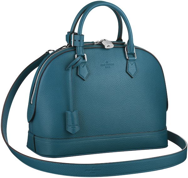 Louis Vuitton Teal and Burgundy Taurillon Calfskin Leather LV