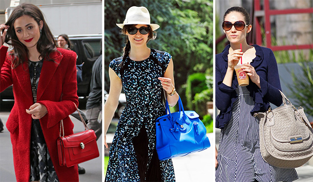 Emmy Rossum is casual with a Christian Louboutin tote - PurseBlog