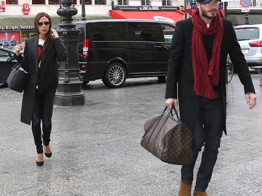 David and Victoria Beckham Leave Paris with Louis Vuitton Luggage -  PurseBlog