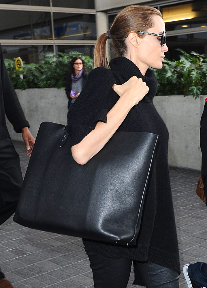 Angelina Jolie Leather Tote Bag