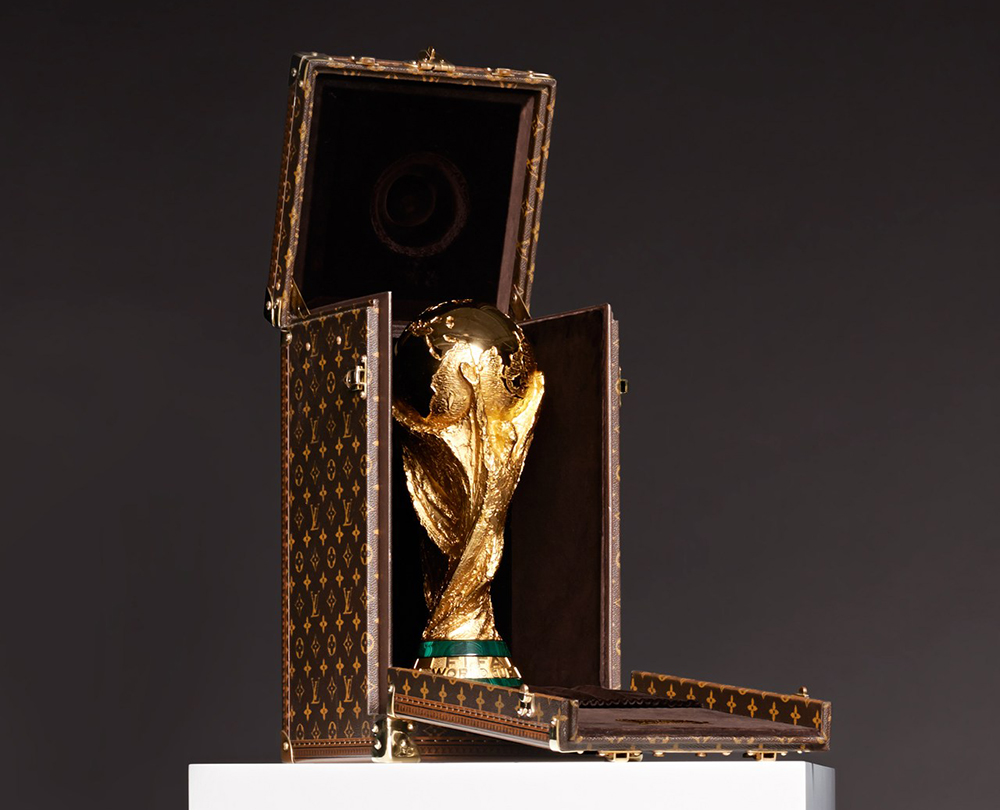 A ceremony to unveil Louis Vuitton's travel case for the 2018 FIFA World  Cup trophy on May 17, 2018 in Paris, France. Photo by Alban  Wyters/ABACAPRESS.COM Stock Photo - Alamy