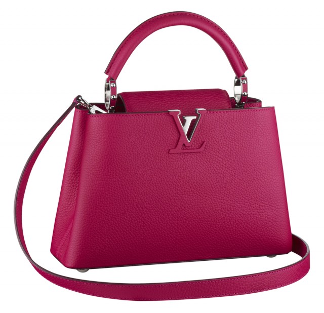 Capucines leather handbag Louis Vuitton Blue in Leather - 32047243