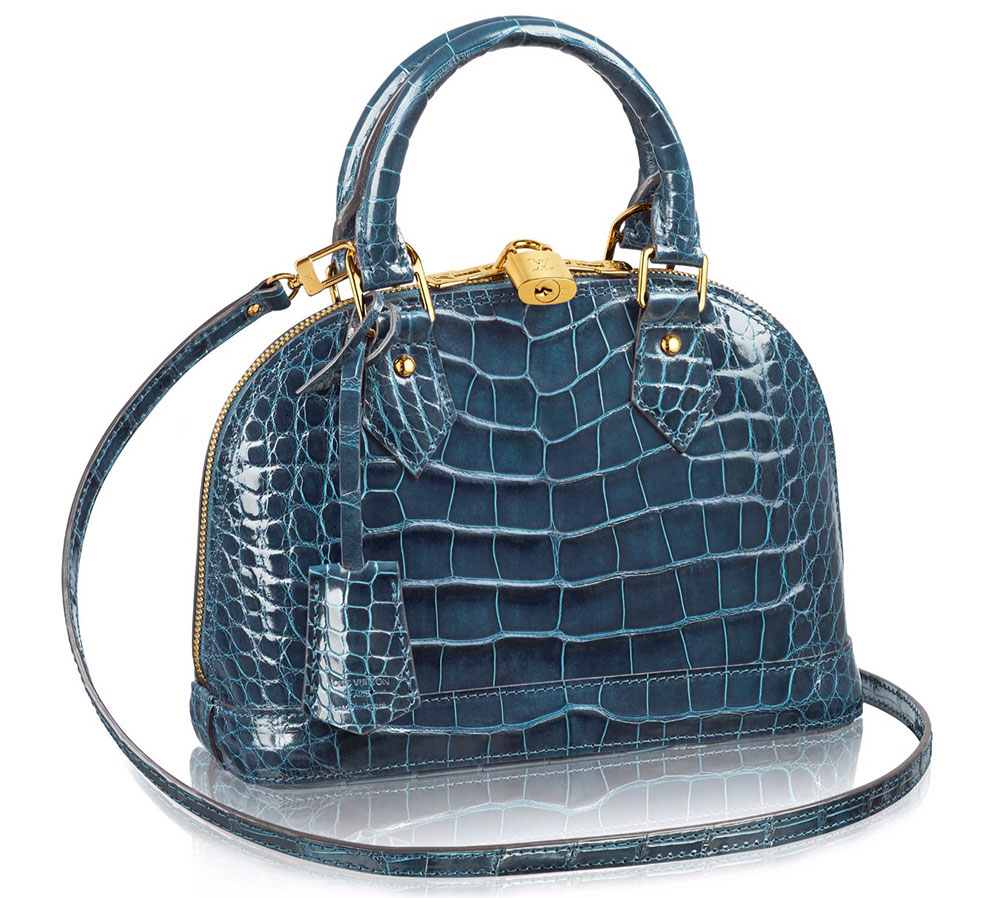 City steamer crocodile handbag Louis Vuitton Blue in Crocodile - 35078114