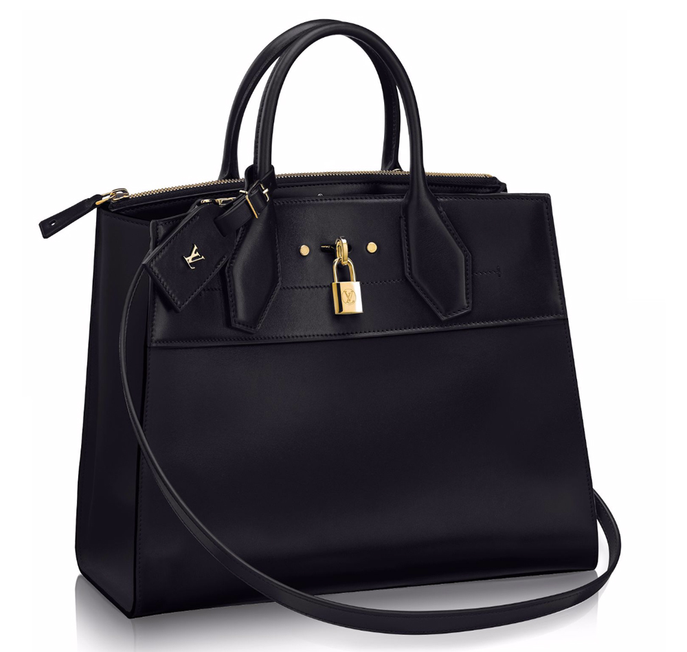 Louis Vuitton City Steamer Small Model Handbag in Black Grained