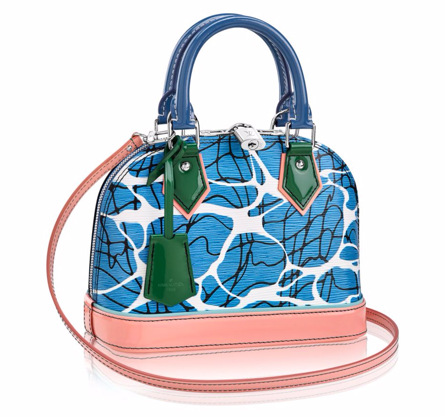 Louis Vuitton Alma Bb Aqua Print Satchel Crossbody Bag