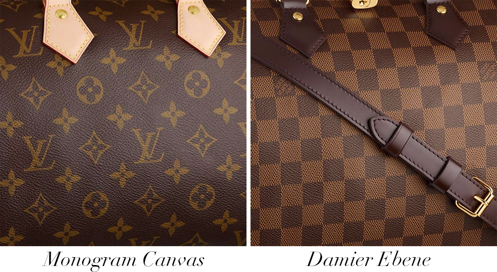 Comparing between Speedy Bandouliere 25 in Monogram and Damiere Ebene  canvas on height 158cm o…
