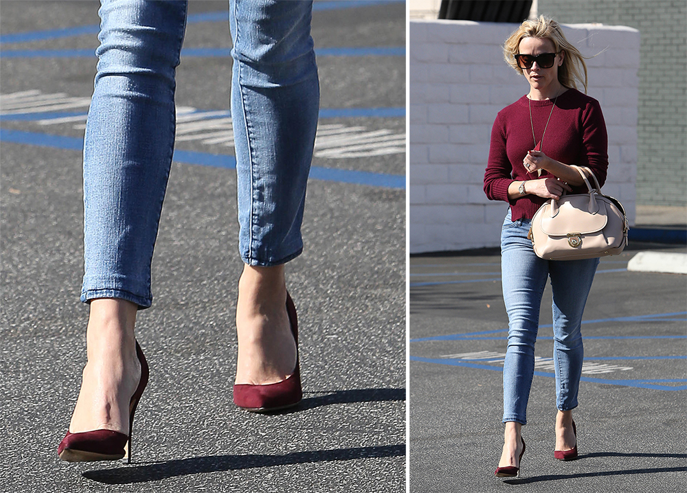 Reese Witherspoon Loves Her Pink Saint Laurent 'Paris' Pumps
