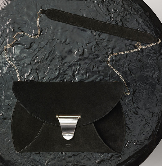 Celine Black Smooth Leather Trifold Clutch Bag - Yoogi's Closet