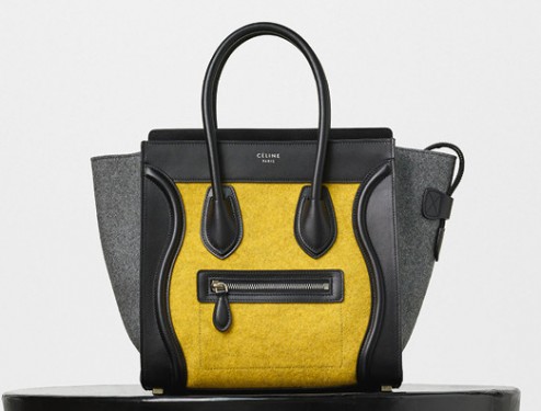 celine mini luggage yellow