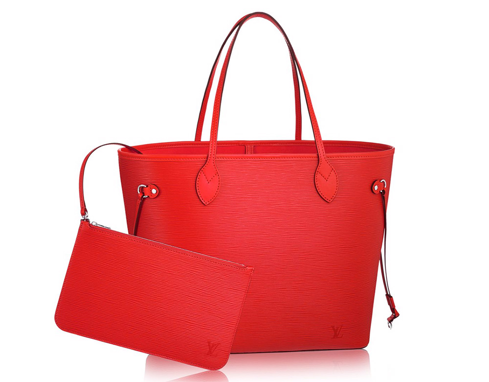 lv red handbag