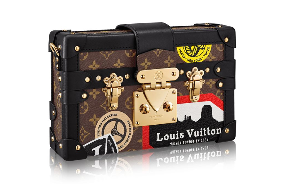 Louis Vuitton Black Epi Leather Limited Edition World Tour Petite Malle Bag