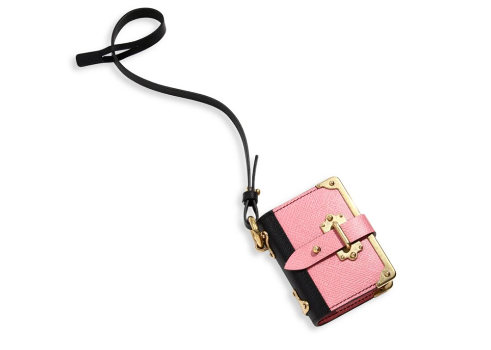 Loewe Sheepskin Leather Tassel Bag Charm Key Holder Pink Purple