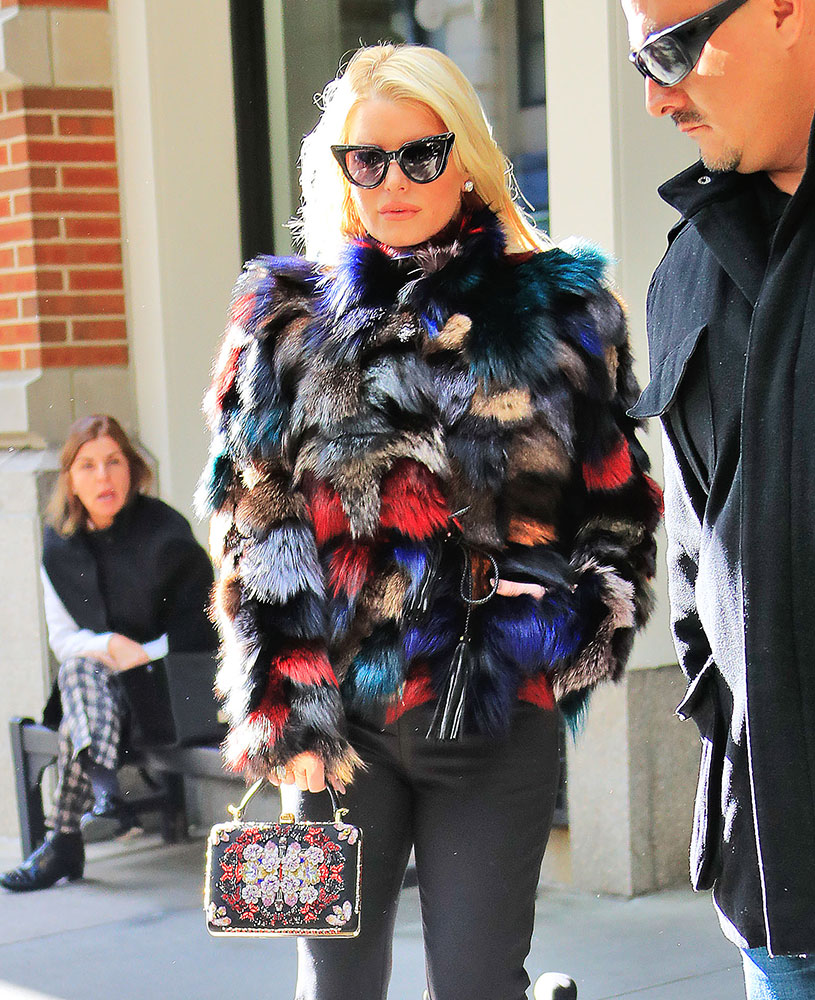 Jessica Simpson wearing Louis Vuitton Speedy Cube Winter 2008 edition -  Celebrity Style Guide