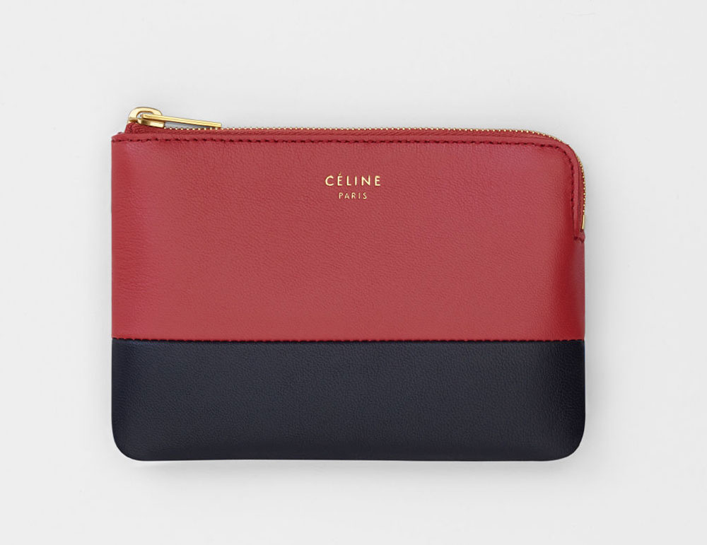 COMPACT WALLET WITH COIN TRIOMPHE IN SHINY CALFSKIN - BLACK | CELINE
