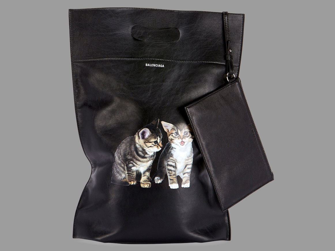 $1300 Leather Plastic Bag With Kittens 