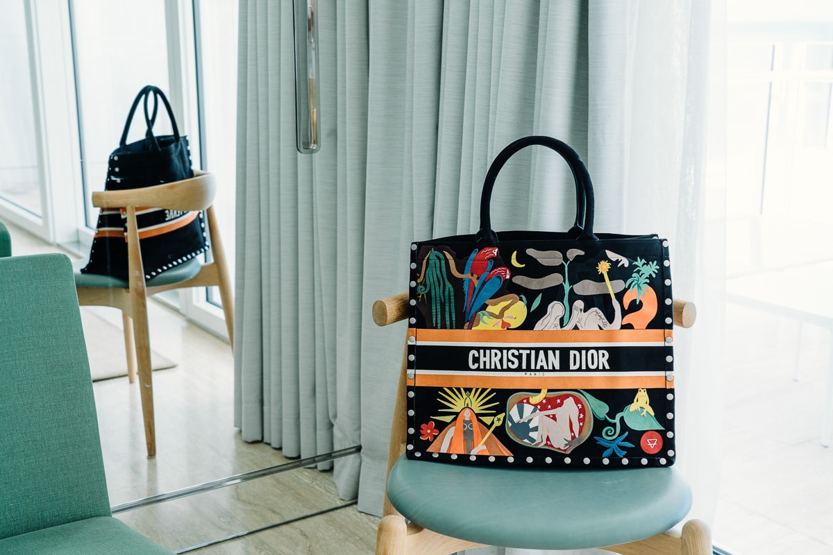 dior book tote butterfly