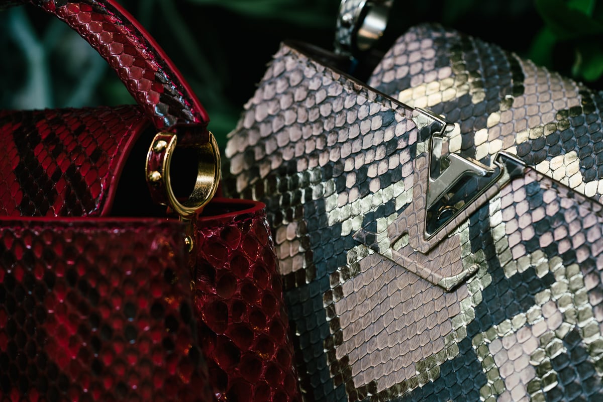 Louis Vuitton, Bags, Louis Vuitton Exotic Noir Python Snake Skin