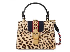 gucci sylvie leopard bag