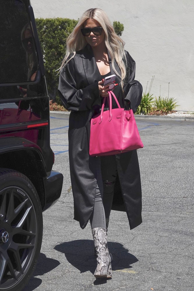 Khloe Kardashian's bright red oversized Birkin bag :: Stepped out in LA  with her statement accessory