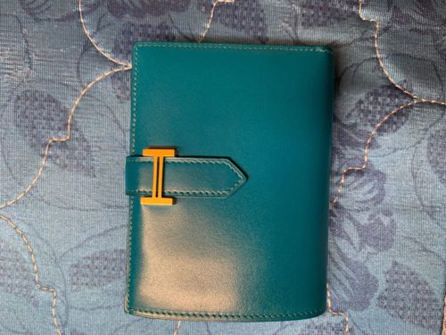 Hermes Rouge Tomate Togo Leather Dogon Compact Wallet