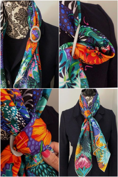 Scarf Ring, Scarf Slide, Cross Scarf Ring  Scarf rings, Elegant scarves,  Designer silk scarves