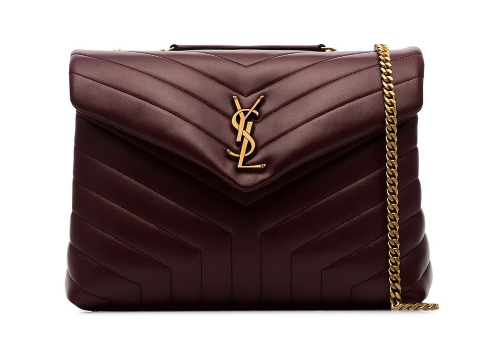 Step 2: Check the YSL metal logo on the front side of the Loulou bag