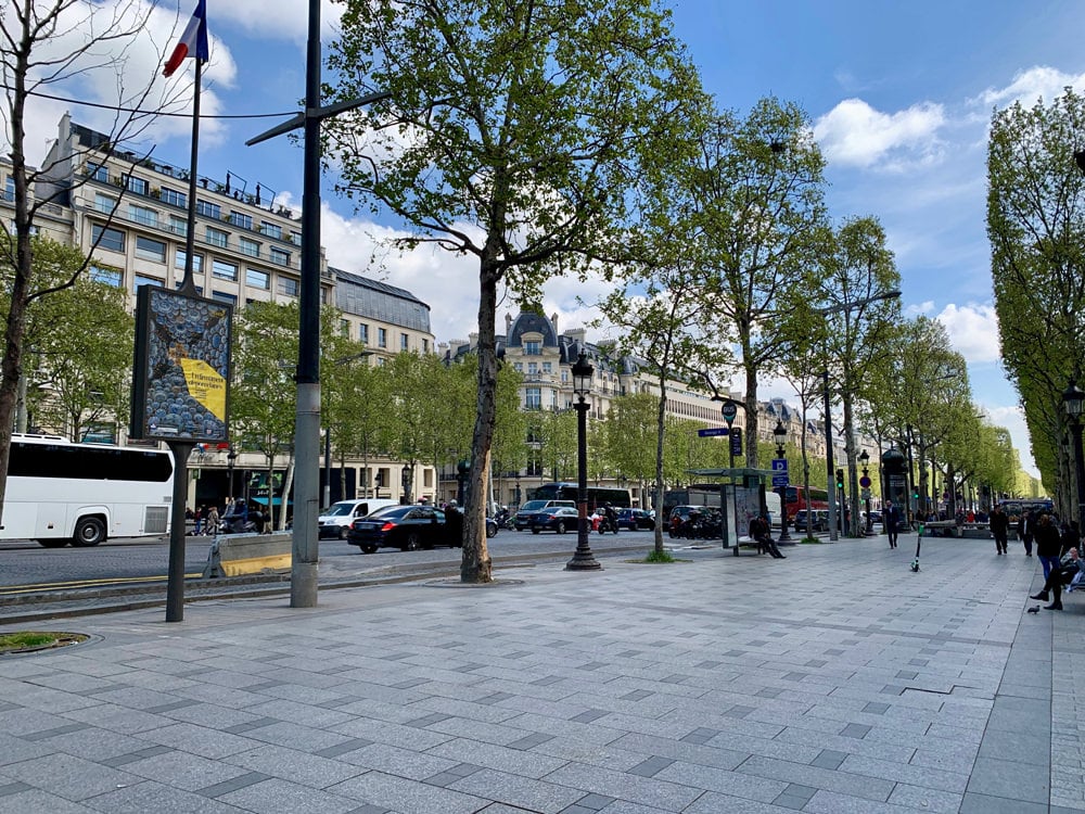 Champs Elysees Avenue Not Busy And Dior Shop Closed During Second