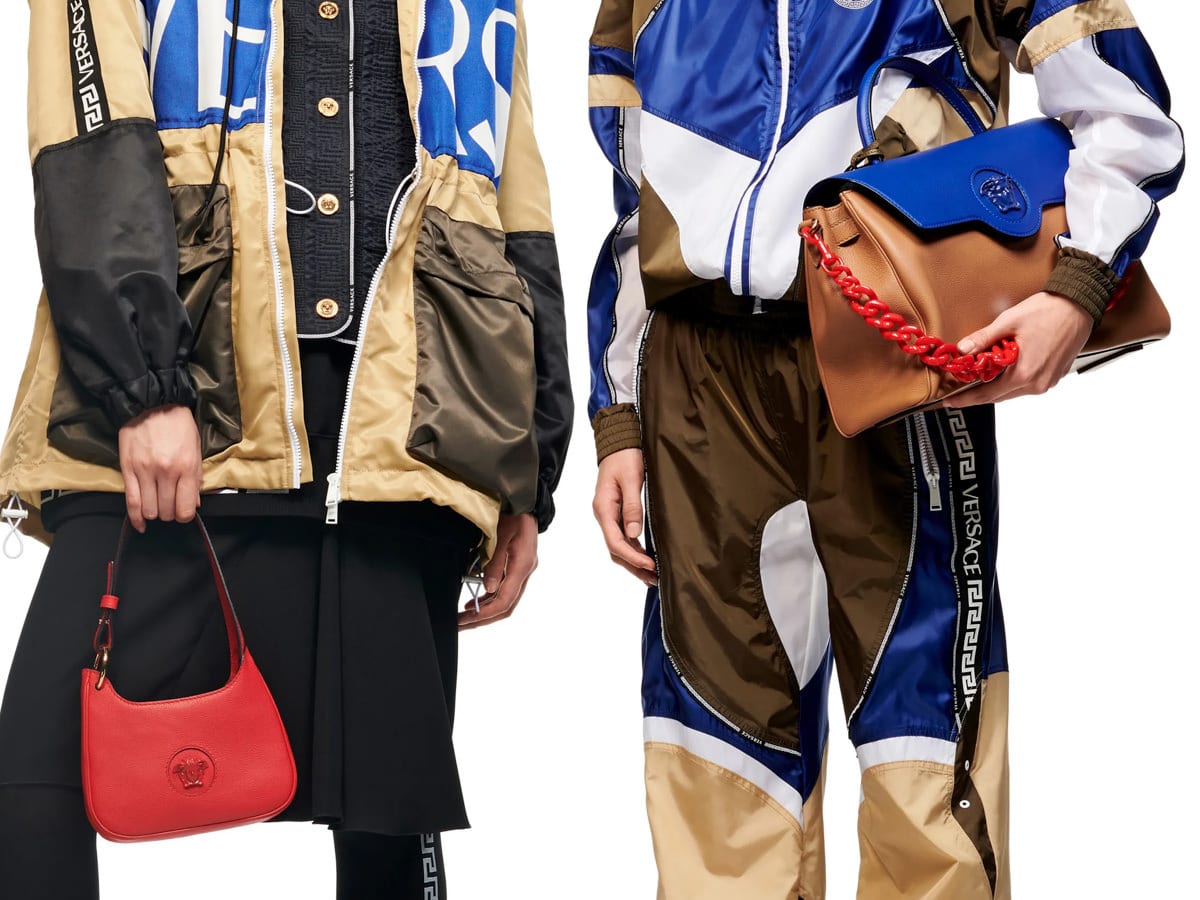 Auth New Versace Virtus dual-carry Handbag Purse Shoulder Bag