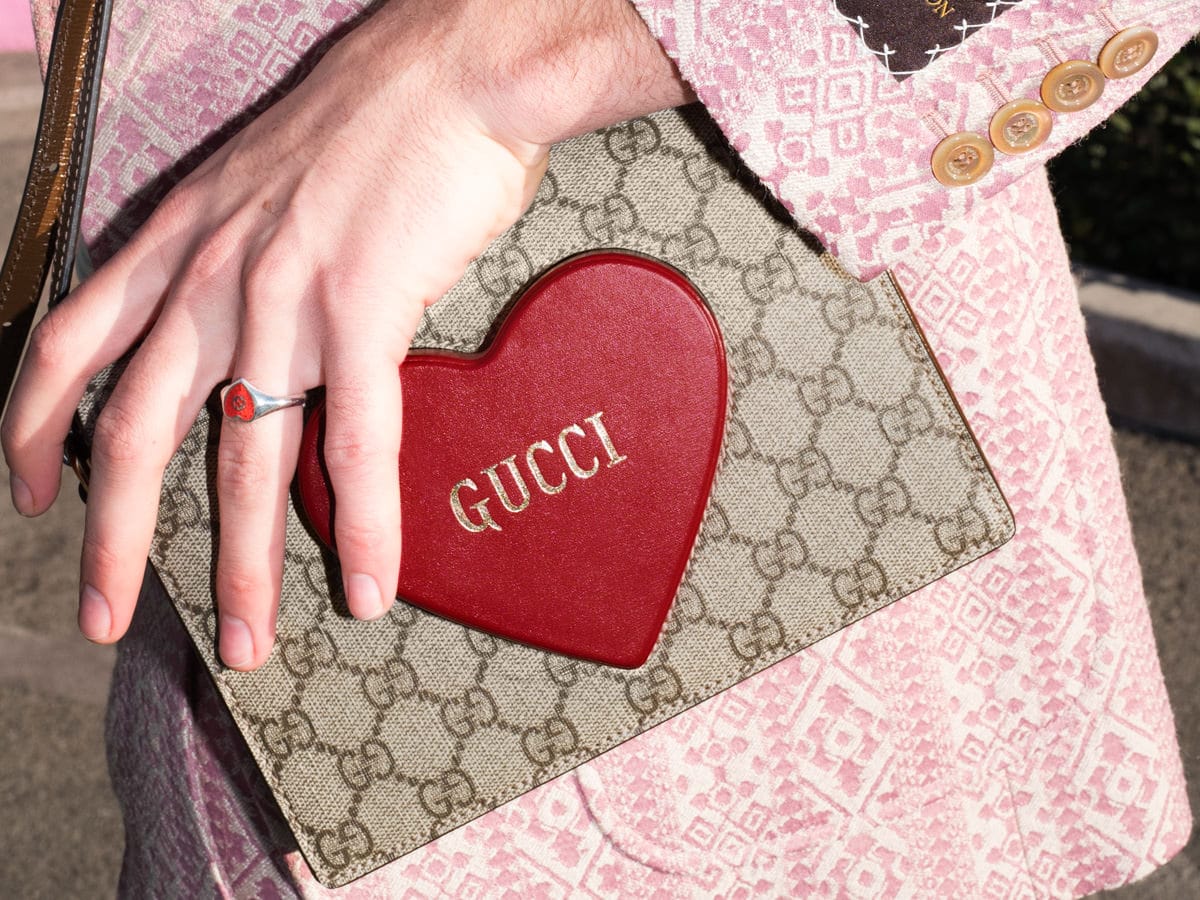 Gucci Totem Crystal Heart Crossbody Bag