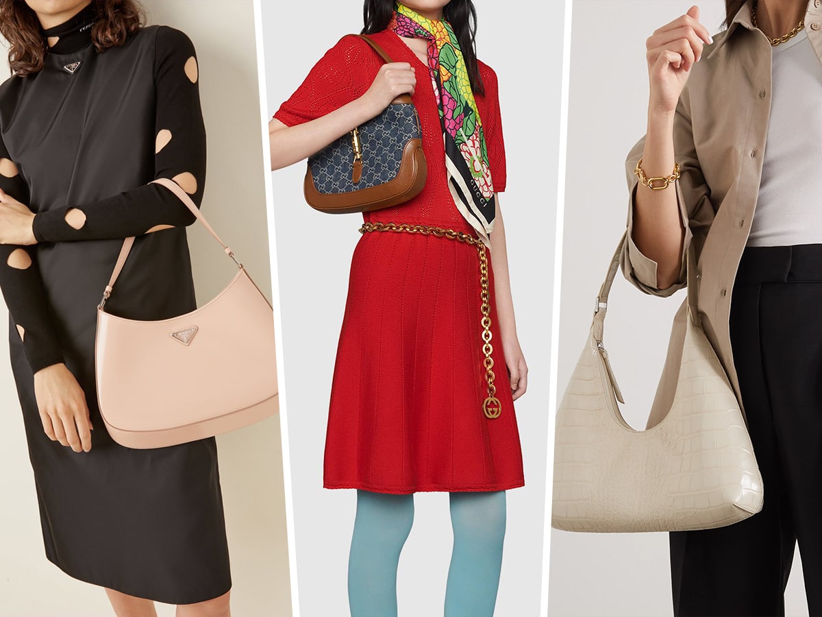 Gucci, Jackie Soft Hobo textured-leather shoulder bag, Fashion look