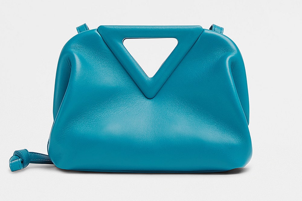 Bottega Veneta Small Quilted Point Leather Bag - Blue Crossbody