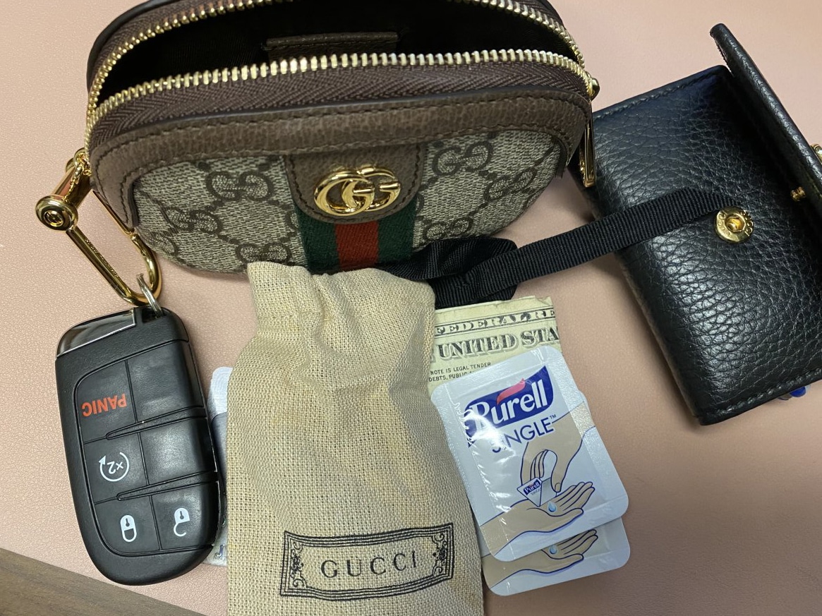 Gucci Ophidia gg Key Pouch in Natural