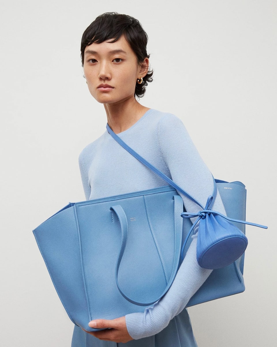Soft Mini Zip Multitude Tote - Stone by Mansur Gavriel at ORCHARD MILE