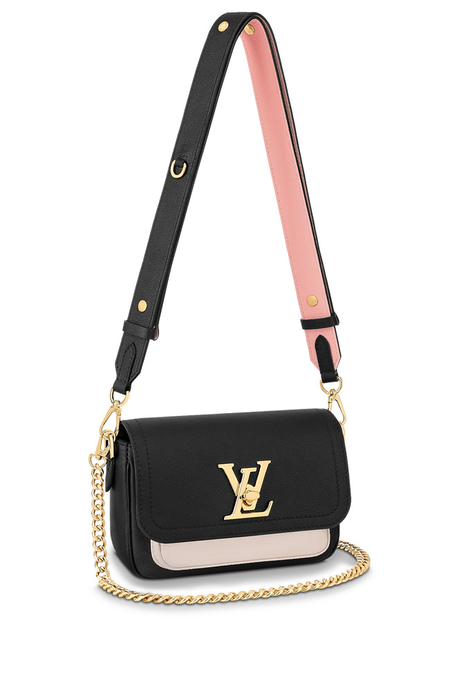 New w/ Tags LOUIS VUITTON Lockme Tender Black Cream Leather Shoulder Bag  M58557