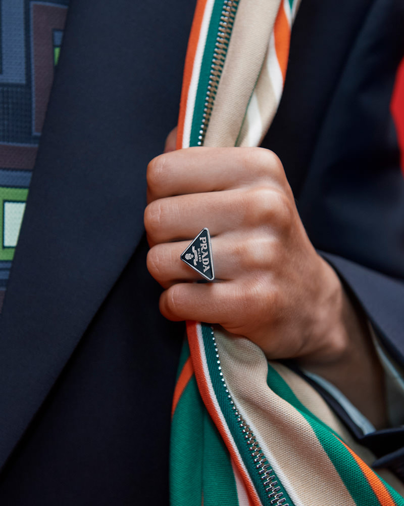 Prada Reimagines Its Iconic Triangle Logo as a Duffel for Men's Spring 2022  - PurseBlog