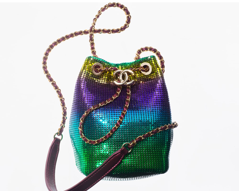 CHANEL, Bags, Chanel Small Shopping Bag Fallwinter 22324 Precollection  Green Multicolor
