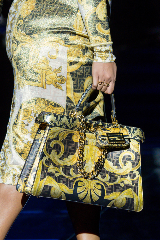 Fendi X Versace Fendace Baguette Shoulder Bag In Denim - Praise To