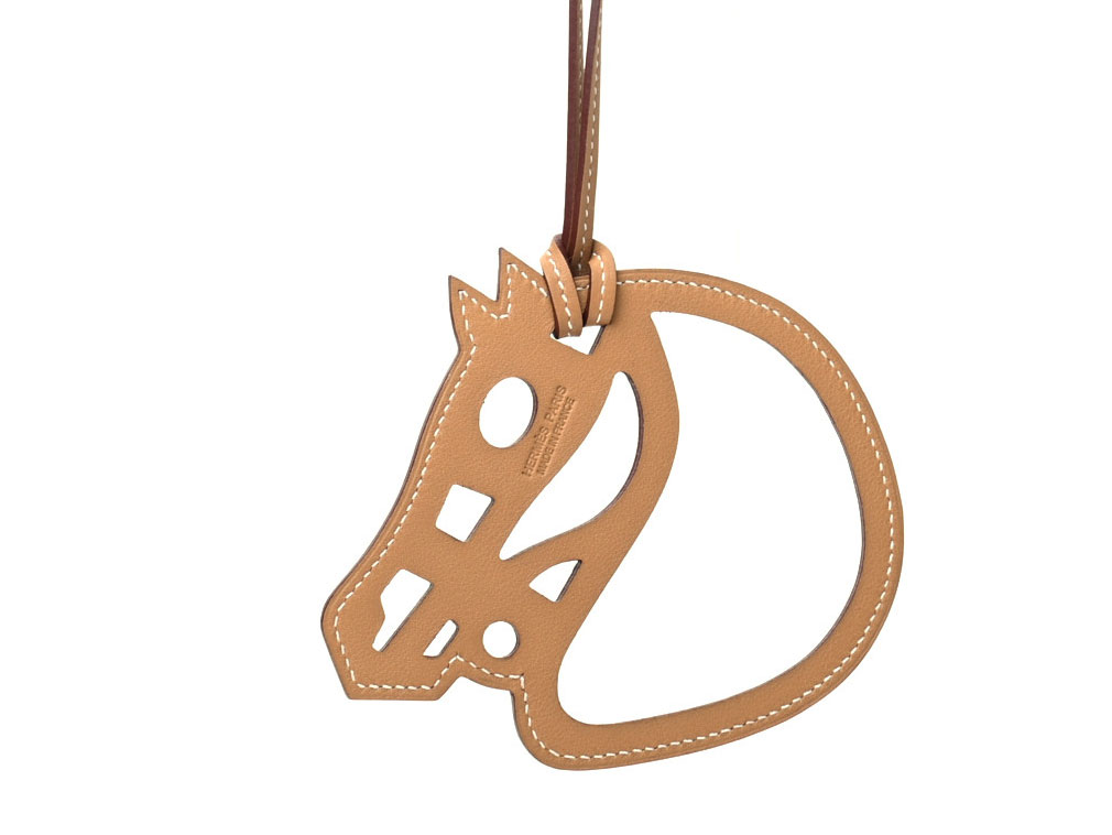 Rodéo pégase leather bag charm Hermès Gold in Leather - 18000803