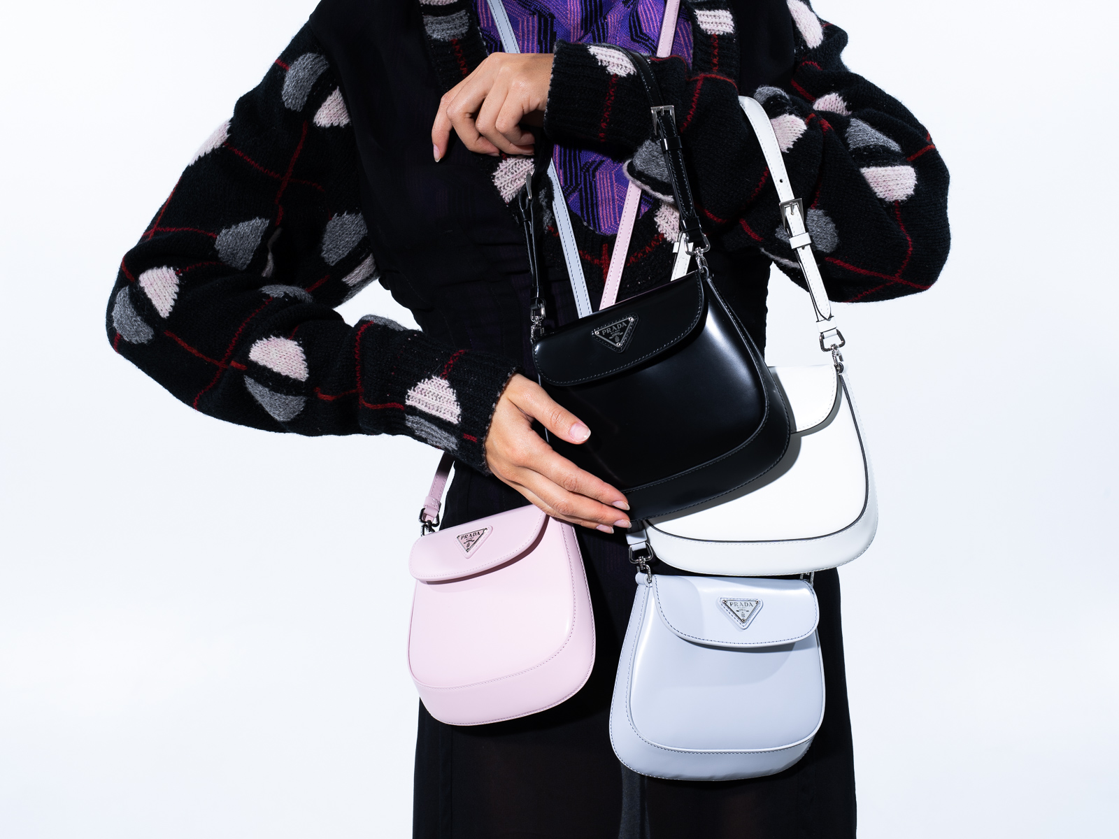 Prada Mini Padded Leather Shoulder Bag in Pink
