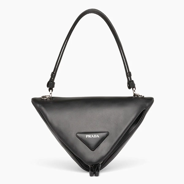 Prada, Bags, Prada Black Triangle Double Leather Mini Bag Crossbody Pouch  Purse