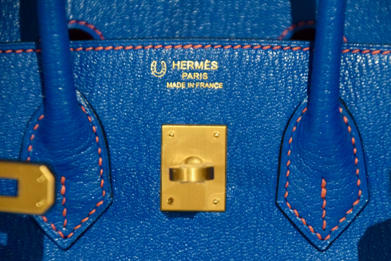 HERMES Birkin 25 Bleu Hydra Swift Gold Hardware D Stamp