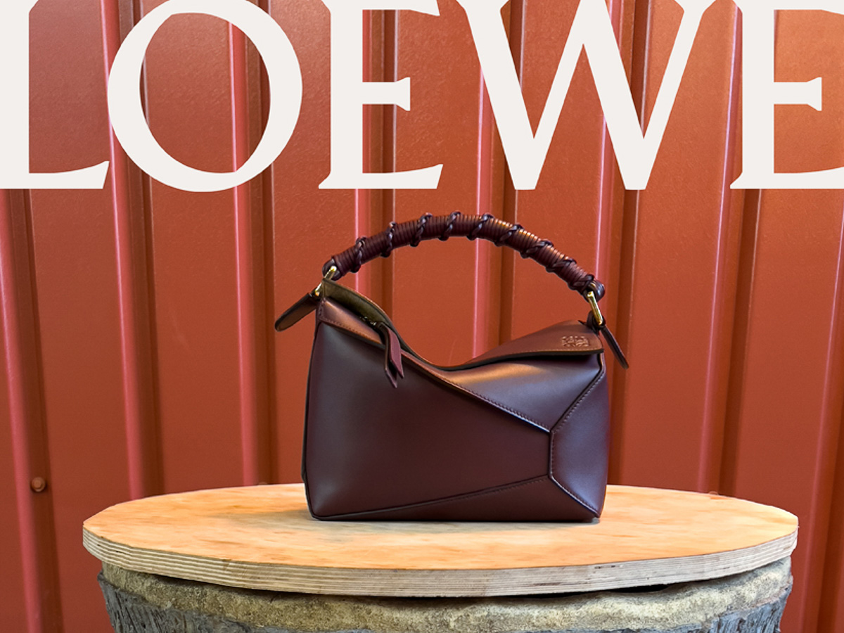 Loewe Puzzle Medium Leather Shoulder Bag Red