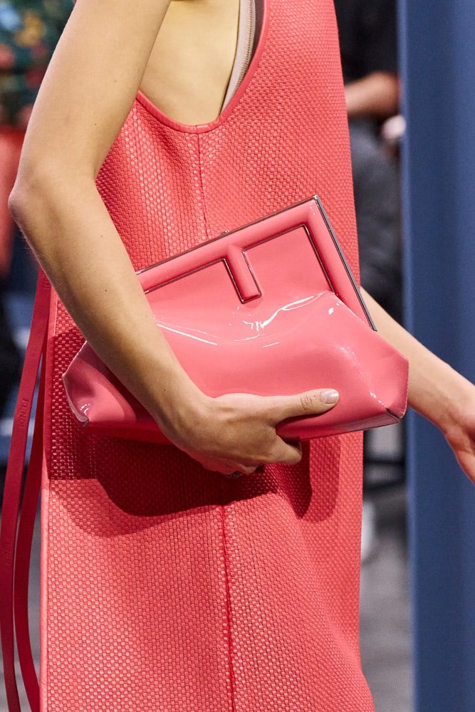 Fendi First Small Leather Clutch Bag in Pink